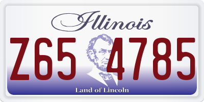 IL license plate Z654785