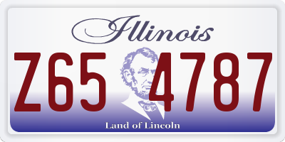 IL license plate Z654787