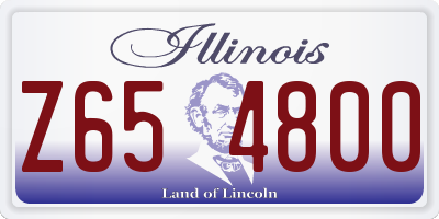 IL license plate Z654800