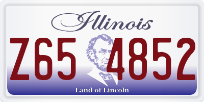 IL license plate Z654852