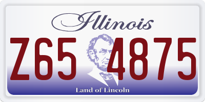 IL license plate Z654875