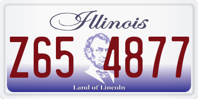 IL license plate Z654877