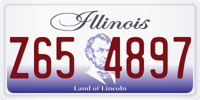 IL license plate Z654897