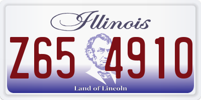 IL license plate Z654910