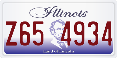 IL license plate Z654934