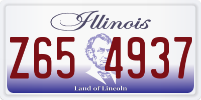 IL license plate Z654937