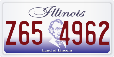 IL license plate Z654962