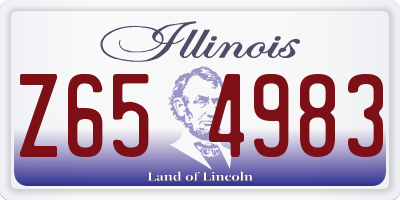 IL license plate Z654983