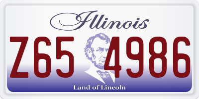 IL license plate Z654986