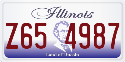 IL license plate Z654987