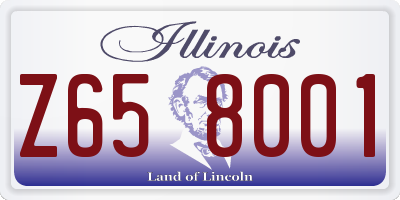IL license plate Z658001