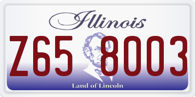 IL license plate Z658003