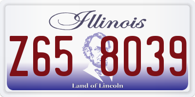IL license plate Z658039