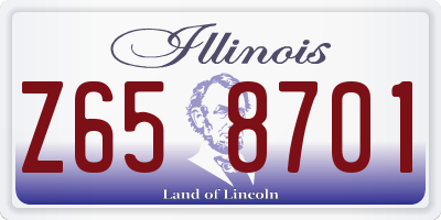 IL license plate Z658701