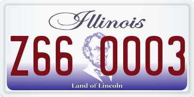 IL license plate Z660003