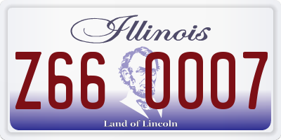 IL license plate Z660007