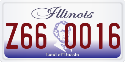 IL license plate Z660016
