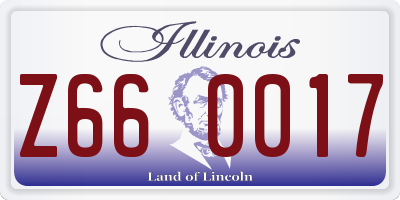 IL license plate Z660017