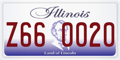 IL license plate Z660020