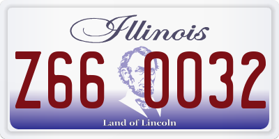 IL license plate Z660032