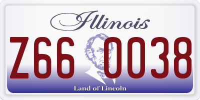 IL license plate Z660038
