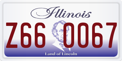 IL license plate Z660067