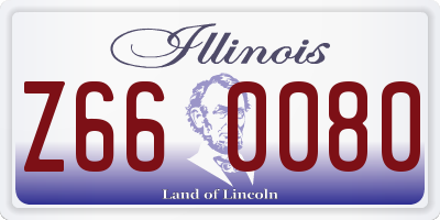 IL license plate Z660080