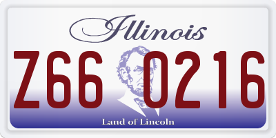 IL license plate Z660216