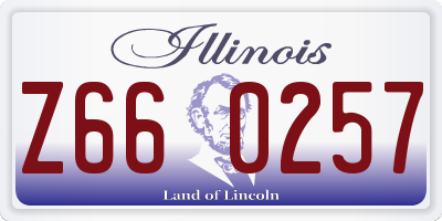 IL license plate Z660257