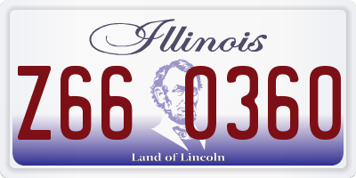 IL license plate Z660360