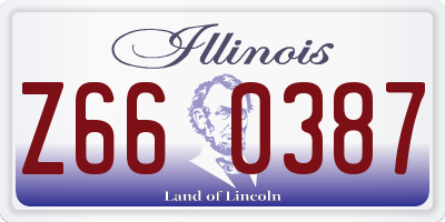 IL license plate Z660387