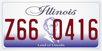 IL license plate Z660416