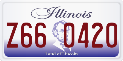 IL license plate Z660420