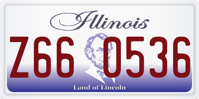 IL license plate Z660536