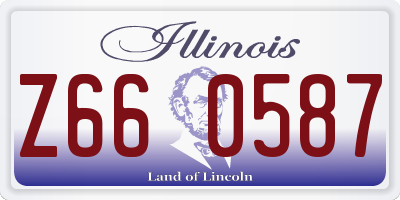 IL license plate Z660587
