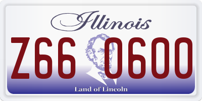 IL license plate Z660600