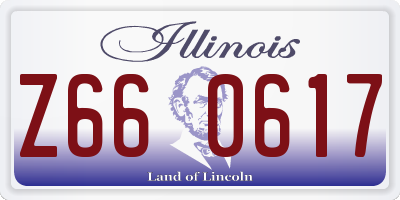 IL license plate Z660617
