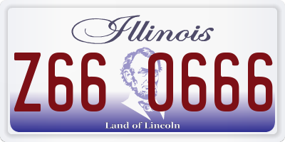 IL license plate Z660666