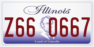 IL license plate Z660667