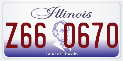 IL license plate Z660670