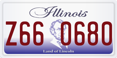 IL license plate Z660680