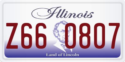 IL license plate Z660807