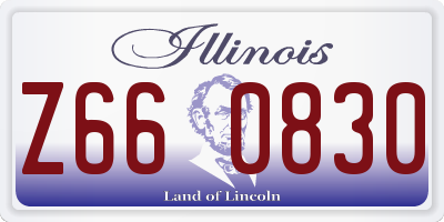 IL license plate Z660830