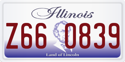 IL license plate Z660839