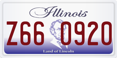 IL license plate Z660920