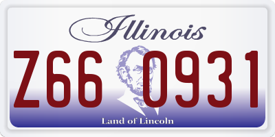 IL license plate Z660931