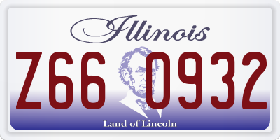 IL license plate Z660932