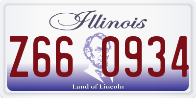 IL license plate Z660934