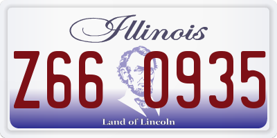 IL license plate Z660935