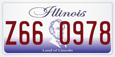 IL license plate Z660978